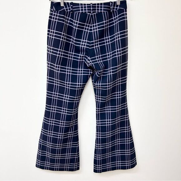 NWOT Smythe Bootcut Pant In Navy Plaid Grid Size 12 - Picture 8 of 10